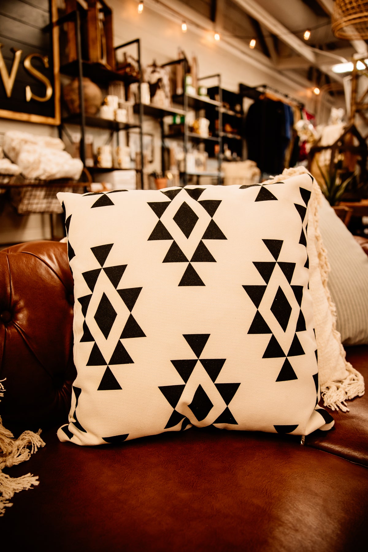 woven throw pillow