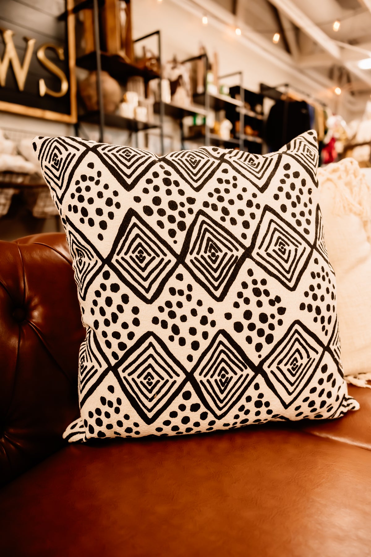 Blk Mud Cloth Pillow